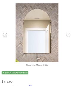 Modern frameless arch mirror 16x30 new in box
