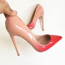 Red  Faded To Nude Sexy High Heels