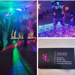 paquete de entrenimiento para fiestas,led pista de baile,robot,DJ,y arreglos de salon.