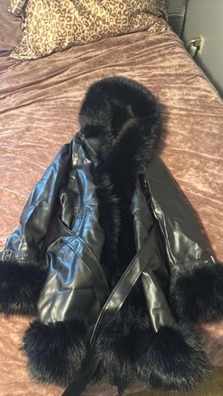 Brand New DLNYC Leather & Faux Fur Hooded Coat