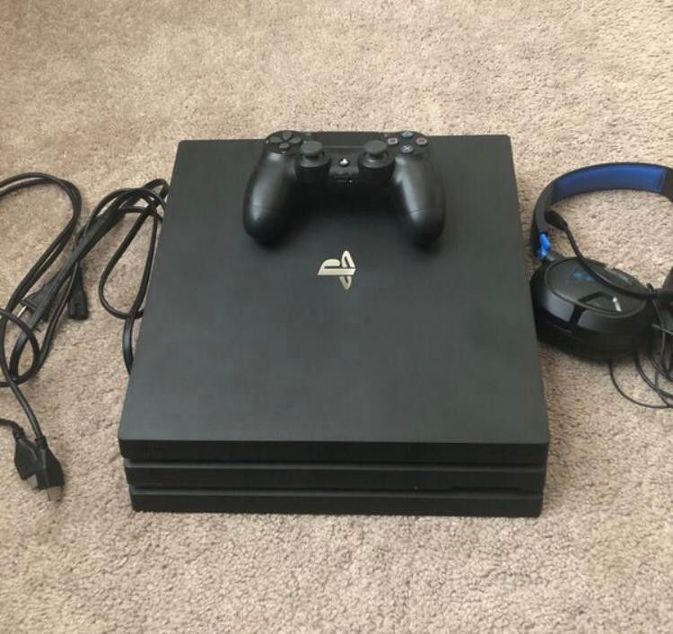 PS4 pro with all accessories and headphone