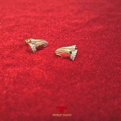 Elegant Gold and Diamond praying hands earrring with 10K Gold and 0.083 CTW