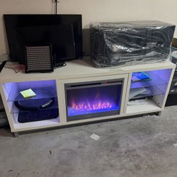 Ameriwood Home Lumina Fireplace TV Stand for TVs up to 70 Inch