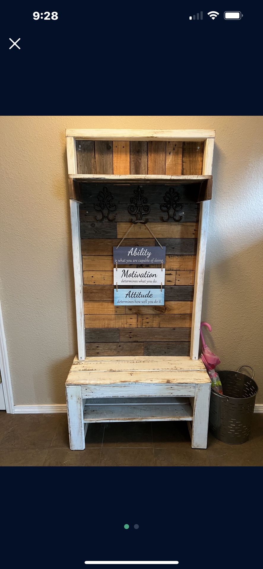 Entry Way Bench Coat Rack