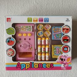 NEW Music Sound Effect Mini Soda Drink Vending Machine Money Coin Insert Game Education Pretend Play Toy