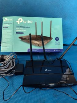 $10 Firm, Yes, It's Available. Tp-link Ac1200 Wireless Dual Band Gigabit Router, Model Archer C1200, 4 Ethernet Ports, Ethernet Cable, Works