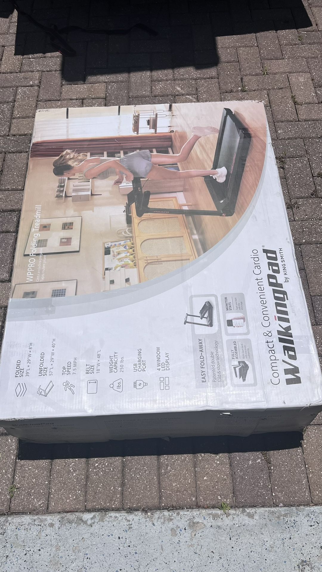 Treadmill Kingsmith WalkingPad Pro Folding 18” x 48” Tread Belt Assembled Open Box