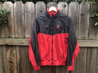 Vintage Nike Fleece Windbreaker Jacket Size Large Red Sportswear