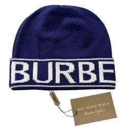 Burberry Beanie Hat Navy Blue 