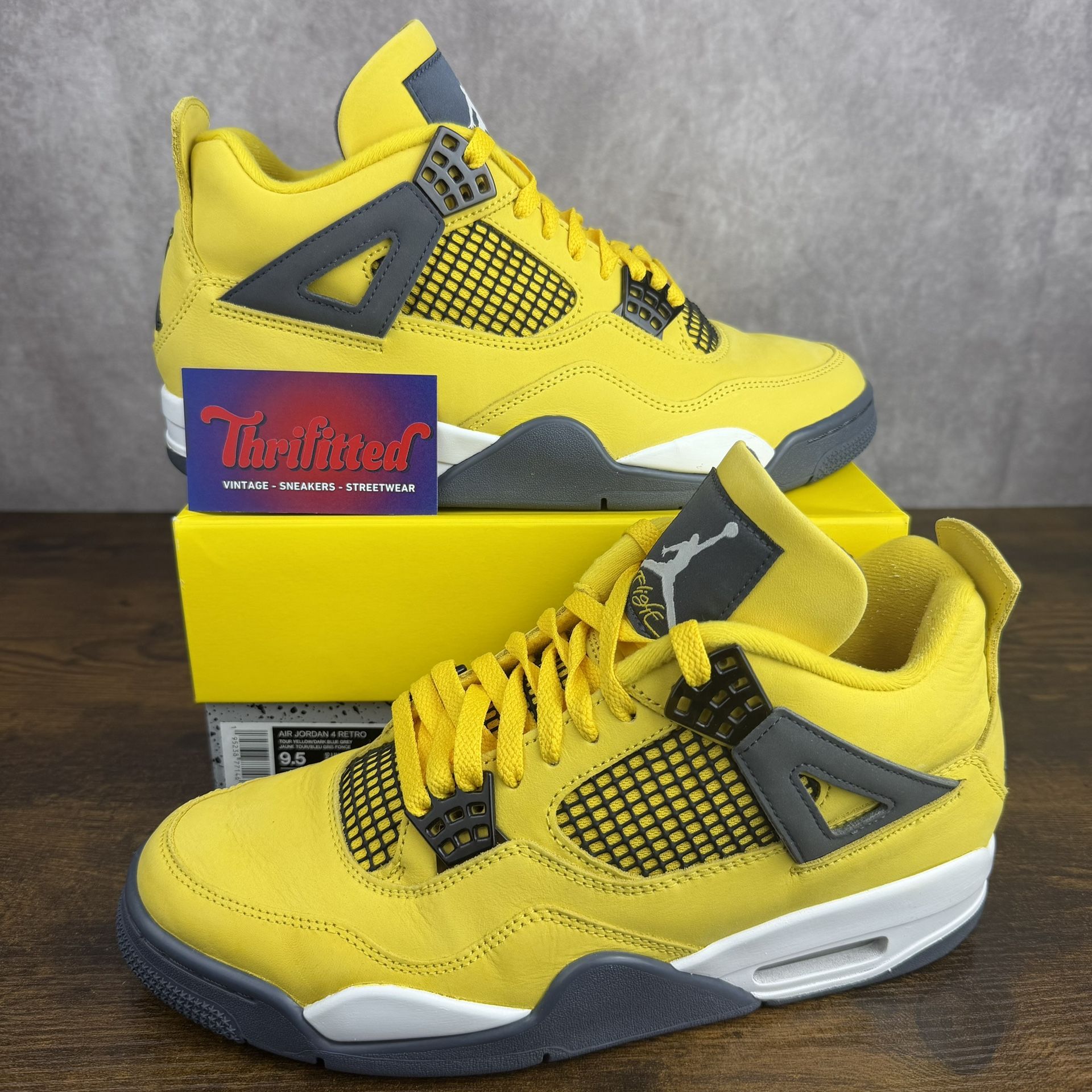Air Jordan 4 Retro Lightning 2021 Size 9.5 CT8527-700 Yellow Men’s Shoes OG Rare