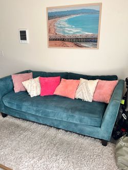 Teal sofa couch