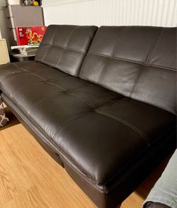 Costco Black Faux Leather Futon Sofa Bed