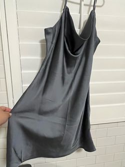 Gray satin dress