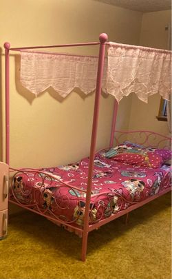 Pink Canopy Bed Frame