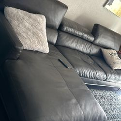Leather L Sofa