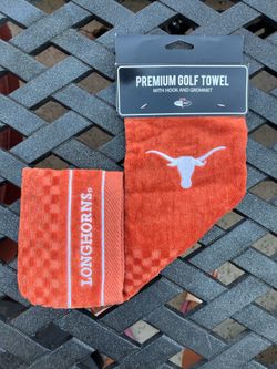 Team Golf Texas Longhorns Orange/White 16x16 Cotton Golf Bag Towel w/ Clip NCAA