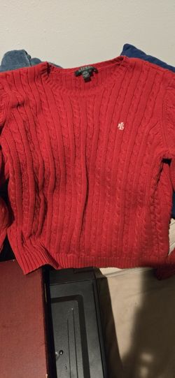 Ralph Lauren red cable-knit cotton sweater