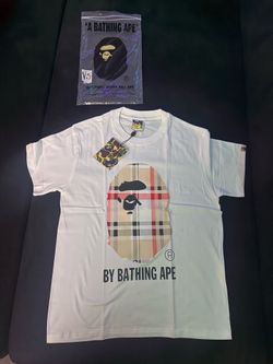 BAPE Plaid Ape Head Tee White Size Medium Brand New