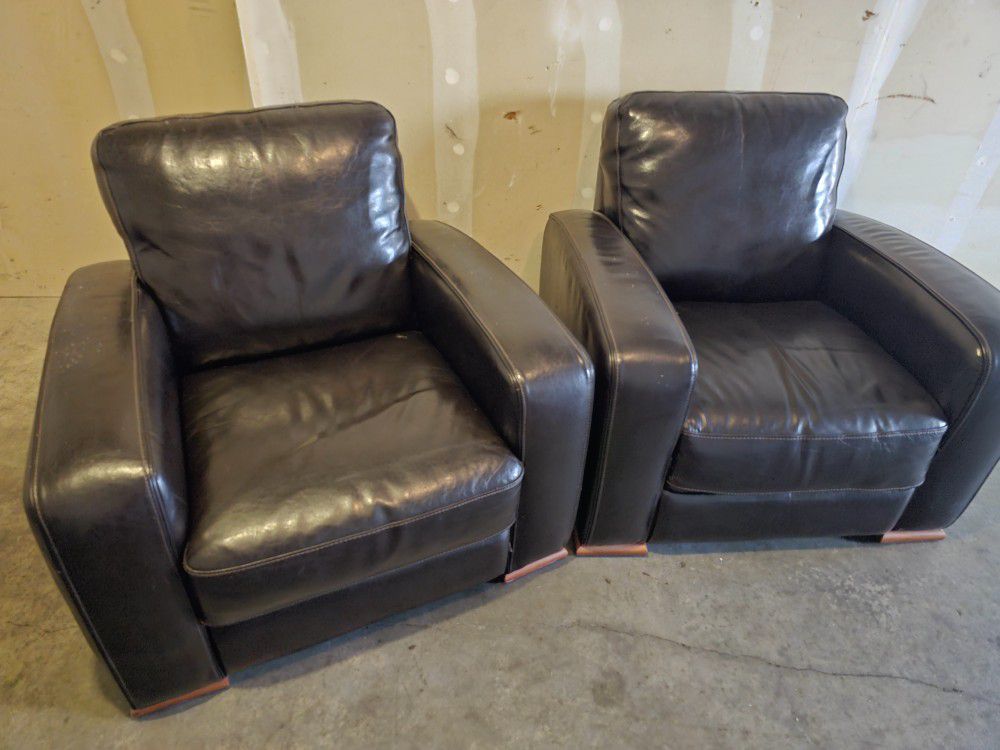 Contempo Italian Leather Chairs
