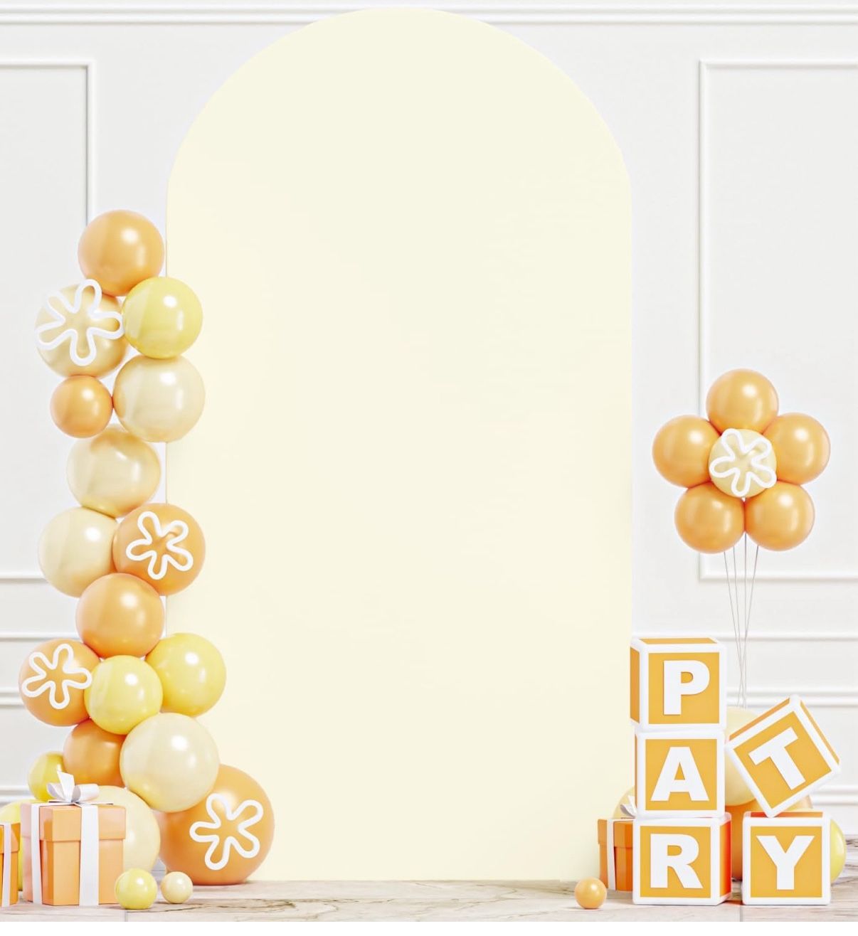 7.2 Stretchy Backdrop Arched Stand Cover for Wedding, Party, Ceremony,  Decoration, Cream