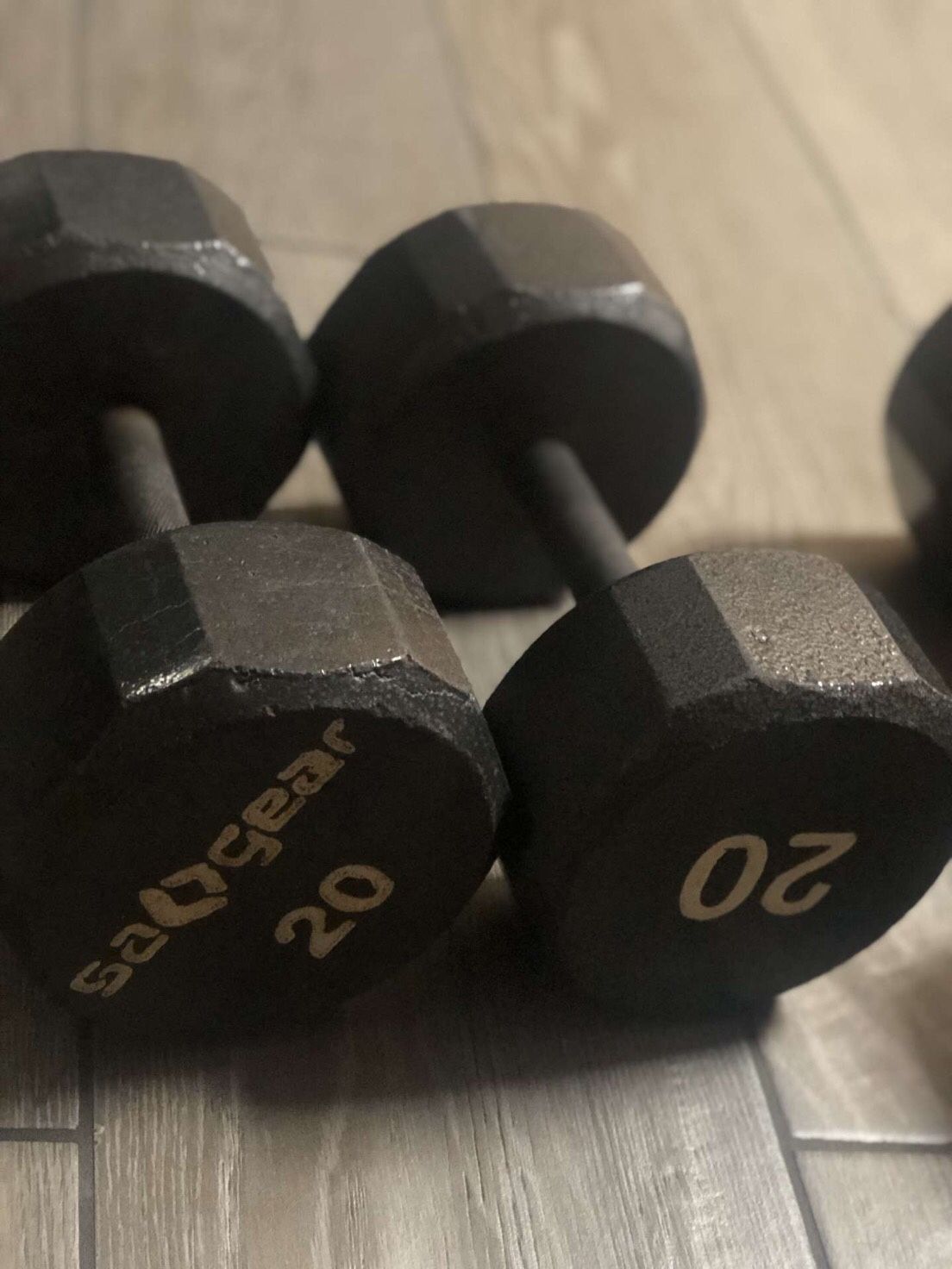 20 lbs iron hex dumbbells