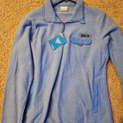 New Women Columbia Pfg Blue Fleece L Large