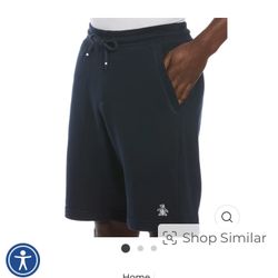 NWT PENGUIN BIG & TALL CORE FLEECE SHORTS XXTL in Dark Sapphire Blue, Slim Fit