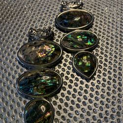 Brand new, Abalone Jem Stone Charms on Silver / Bracelets 20 each