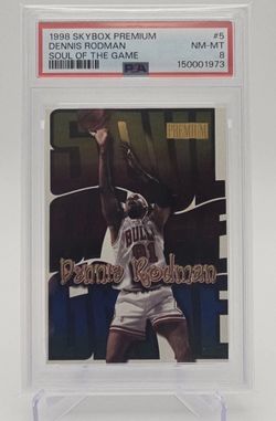1998-99 SkyBox Premium #5 SG Dennis Rodman Soul of the Game PSA “8” LOW POP MINT