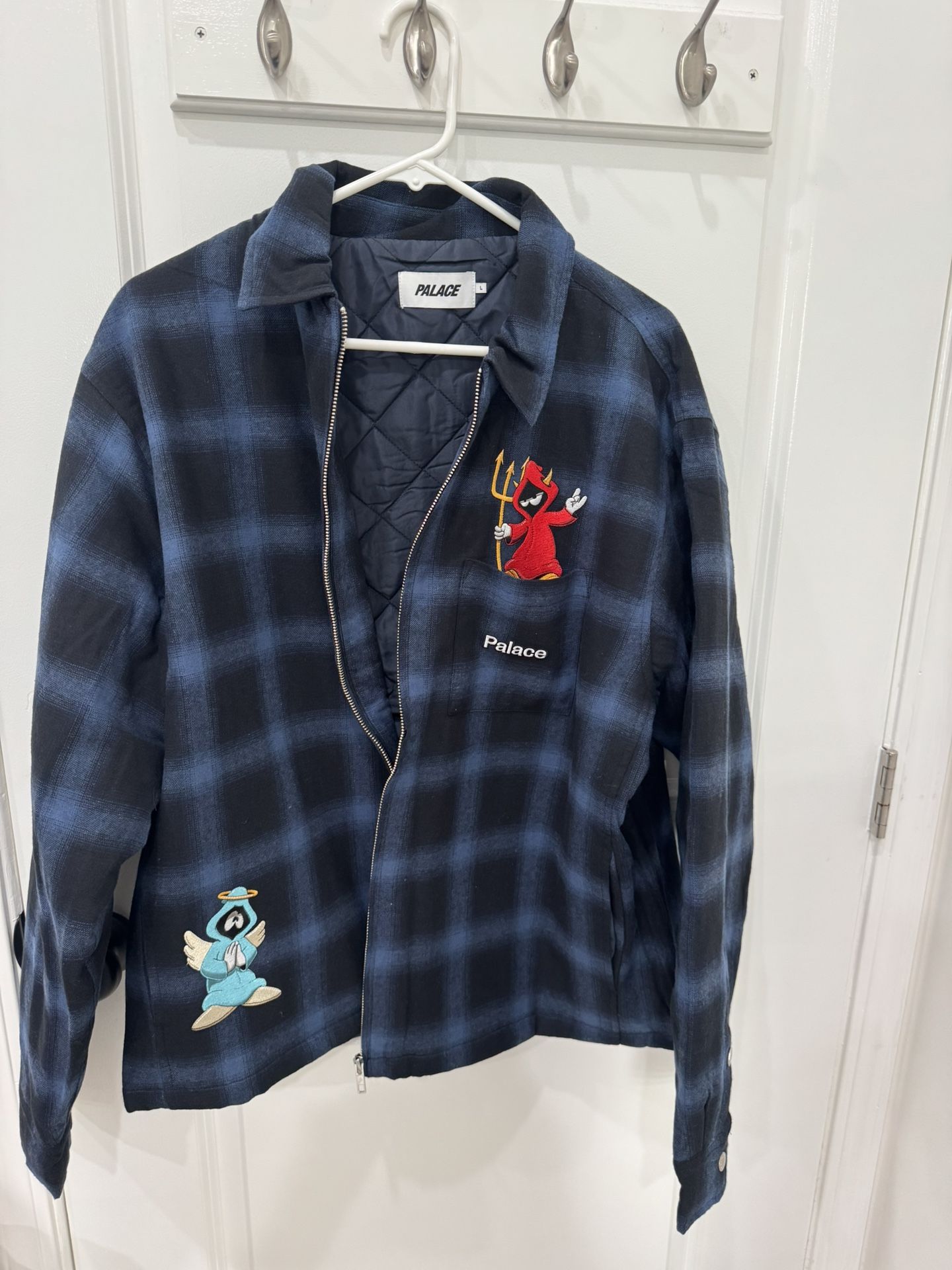 Palace Skateboards Zip Up Shirt Navy Size Large