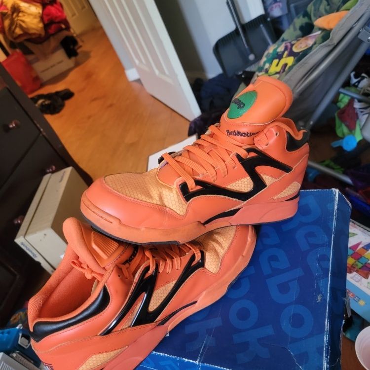 Reebok Pump Omni LITE orange Pumpkin Glow In The Dark Iverson Size