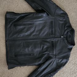 MUST GO !!! Leather Motorcycle Jacket with reflective skulls