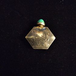 Sterling Silver 925 Mexican Perfume Bottle Turquoise Top