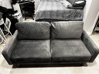 Gray Velvet 70” Couch Sofa