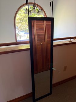 Full Length Door Hanging Mirror Black Frame