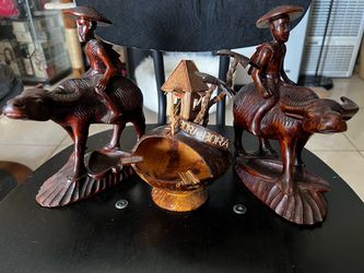 vintage Southeast Asian hand-carved wooden folk art
