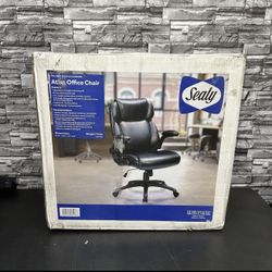 Atlas Memory Foam Flip-up Armrests Ergonomic Swivel Office Chair in Black