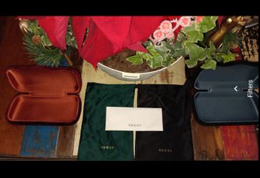 AUTHENTIC GUCCI GLASSES (3) GUCCI SUNGLASSES CASES WITH 2 BAGS