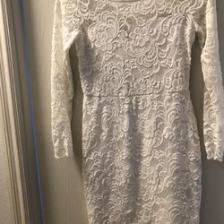 Lindo Vestido  Color Blanco  Size L En Buenas  Condiciones 