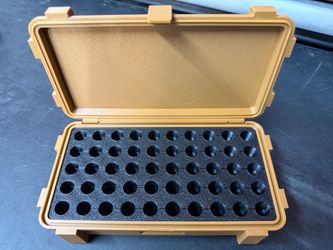 9MM AMMO STORAGE BOX 50 ROUND COMPACT RANGE STORAGE CARRY CASE PETG MATERIAL