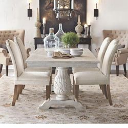 Kingsley Sandblasted White Dining Table