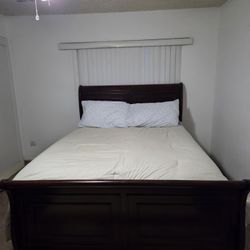 Queen Bed Frame With Mattress & Box Spring 