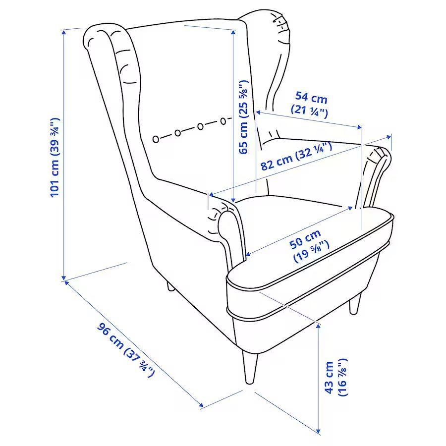 Ikea Strandmon Wing Chair + Ottoman