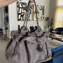 Authentic Christian Dior Le Trente Leather Drawstring Tote Bag