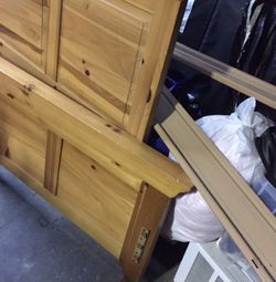 Twin Bed Wood Frame With Metal Support