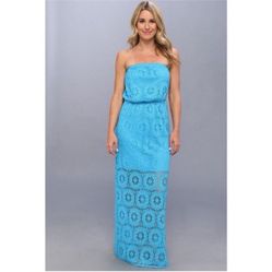 LILLY PULITZER Strapless Lace Emmett Maxi Dress *Ariel Blue