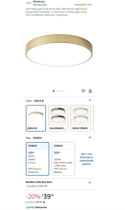 Gold LED Ceiling Light