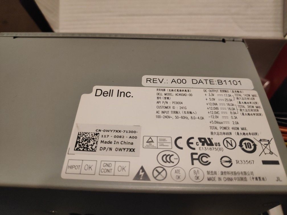 Dell 8300/8500/8700 power supply 385W