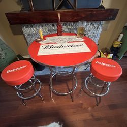 Budweiser Bar Table And Stools