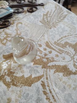 A crystal bird paperweight